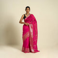 Shop Original Handloom Silk Cotton Pink Mangalagiri Saree