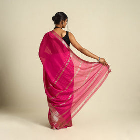 Shop Original Handloom Silk Cotton Pink Mangalagiri Saree
