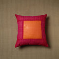 Pink - patchwork cotton kanchipuram cushion cover (16 x 16