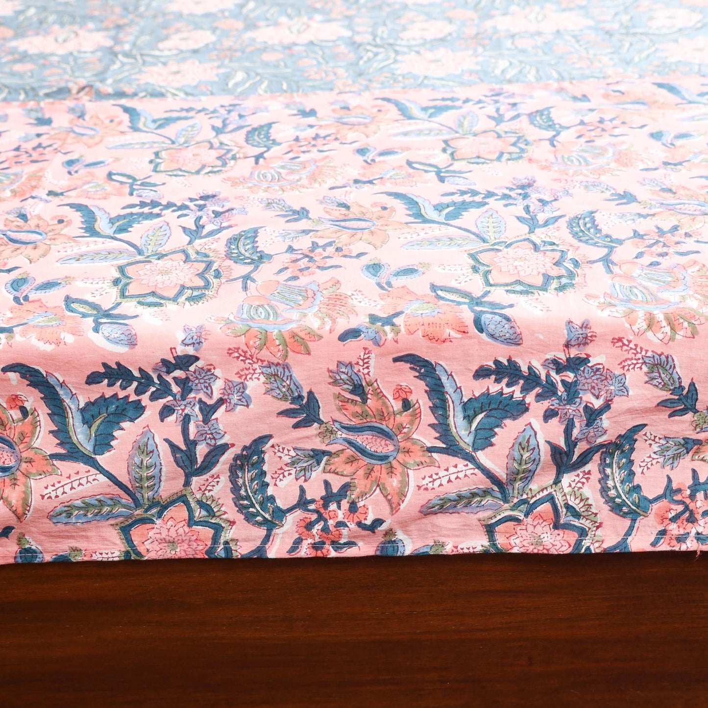 Patchwork hand double sanganeri bedsheet set (108 x 90 in)