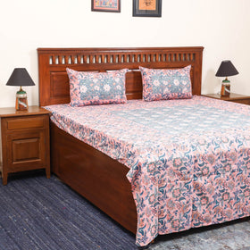 Patchwork hand double sanganeri bedsheet set (108 x 90 in)