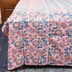 Patchwork hand double sanganeri bedsheet set (108 x 90 in)