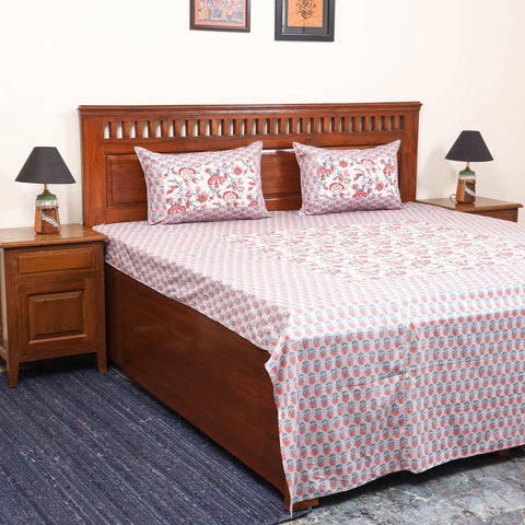 Patchwork hand double sanganeri bedsheet set (108 x 90 in)