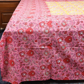 Patchwork hand double sanganeri bedsheet set (108 x 90 in)