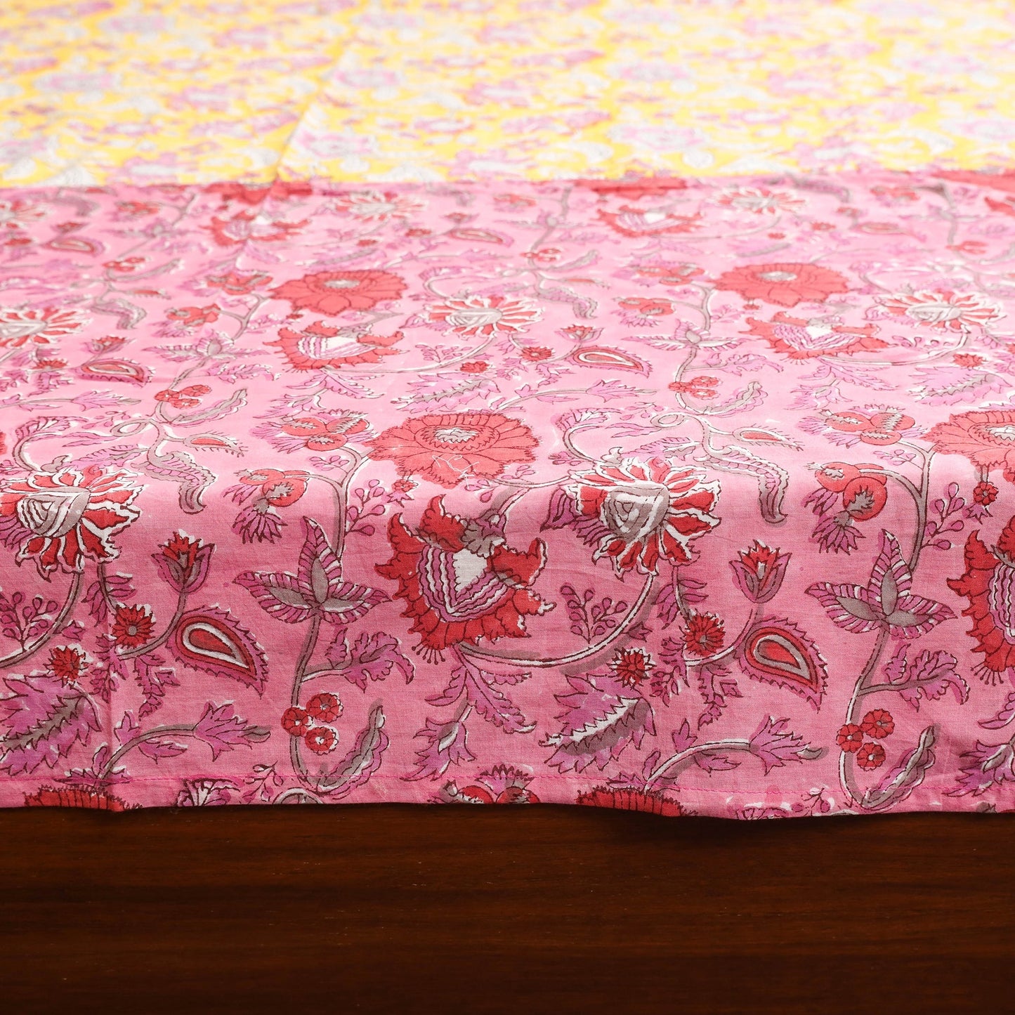 Patchwork hand double sanganeri bedsheet set (108 x 90 in)