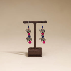 Pink - patwa thread beads earrings by kailash 35
