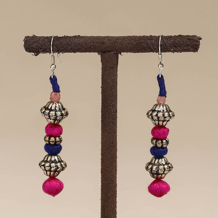 Pink - patwa thread beads earrings by kailash 44