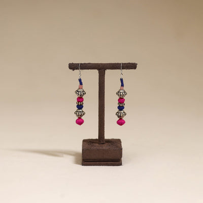 Pink - patwa thread beads earrings by kailash 44