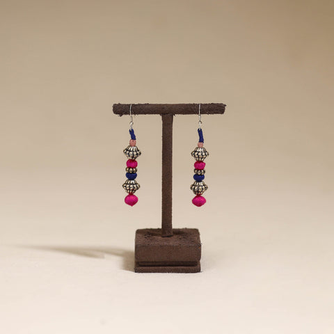 Pink - patwa thread beads earrings by kailash 44