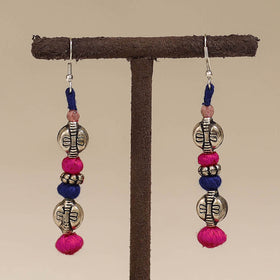 Pink - patwa thread beads earrings by kailash 47