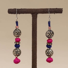 Pink - patwa thread beads earrings by kailash 56