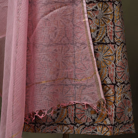 Pedana kalamkari hand block print natural dyed cotton 2pc