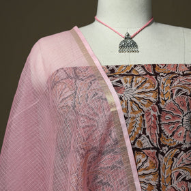 Pedana kalamkari hand block print natural dyed cotton 2pc