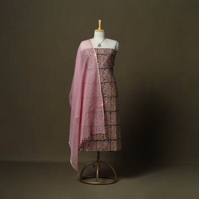 Pedana kalamkari hand block print natural dyed cotton 2pc