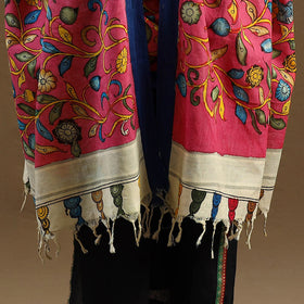Pen Work Mangalagiri Cotton Handpainted Kalamkari Dupatta