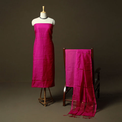 Phulia jamdani handloom woven ginni work matka silk 3pc