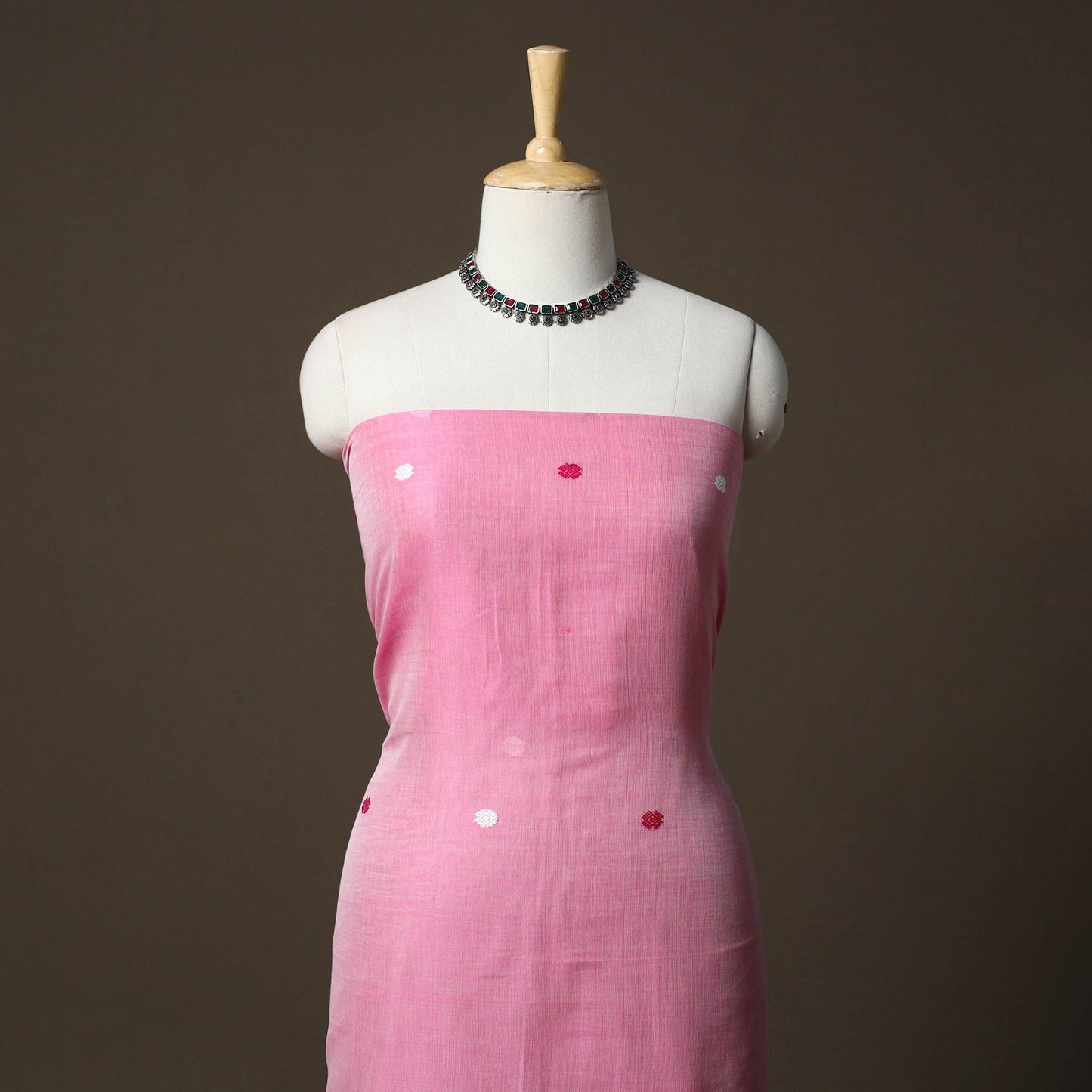 Phulia jamdani zari buti cotton 2pc unstitched dress