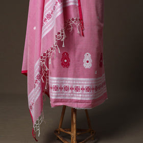 Phulia jamdani zari buti cotton 2pc unstitched dress