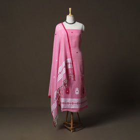 Phulia jamdani zari buti cotton 2pc unstitched dress