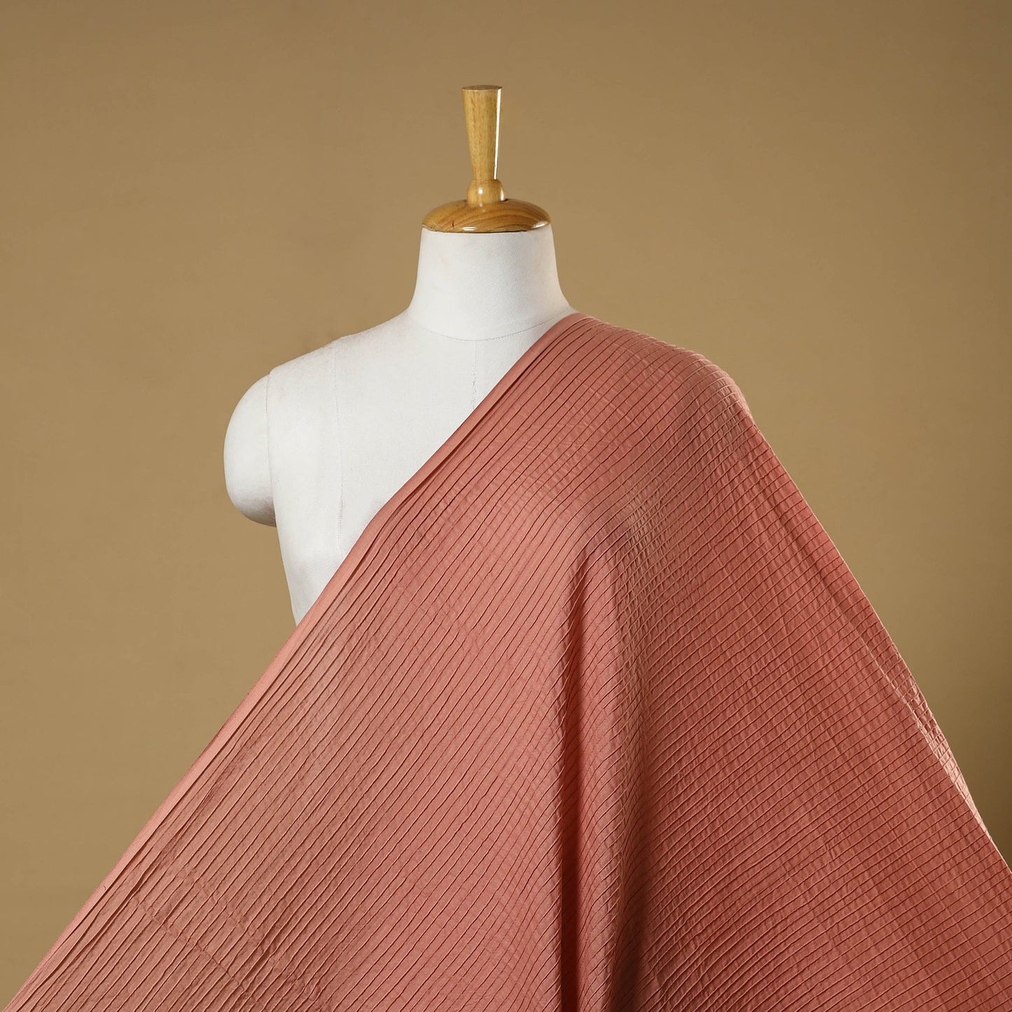 Pink - pintuck plain cotton fabric 03 - handcrafted