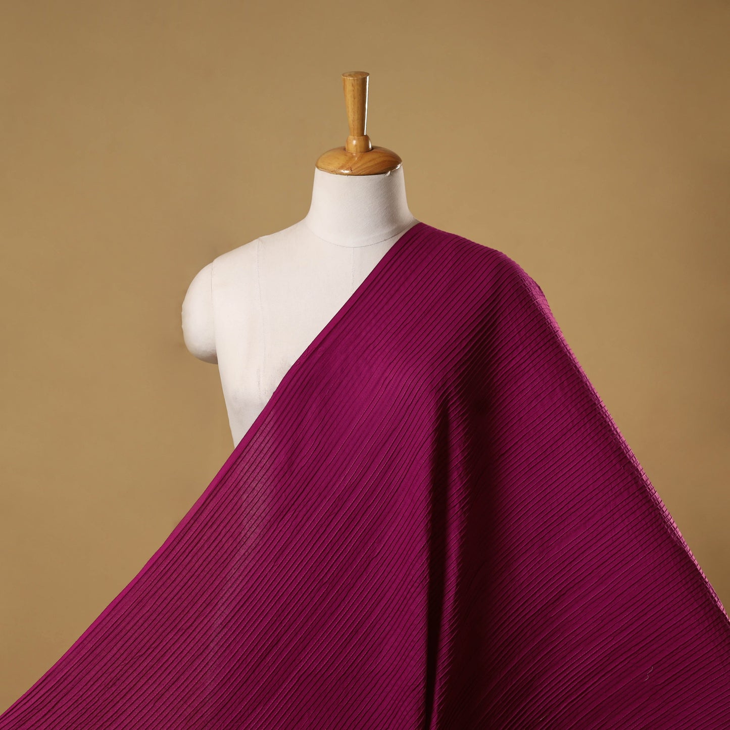 Pintuck plain cotton fabric 04 - handcrafted