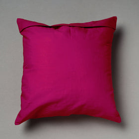 Pink Pipli Applique Work Cotton Cushion Cover (16 x 16 in) Assorted 