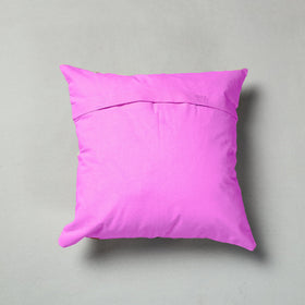 Pink Pipli Applique Work Cotton Cushion Cover