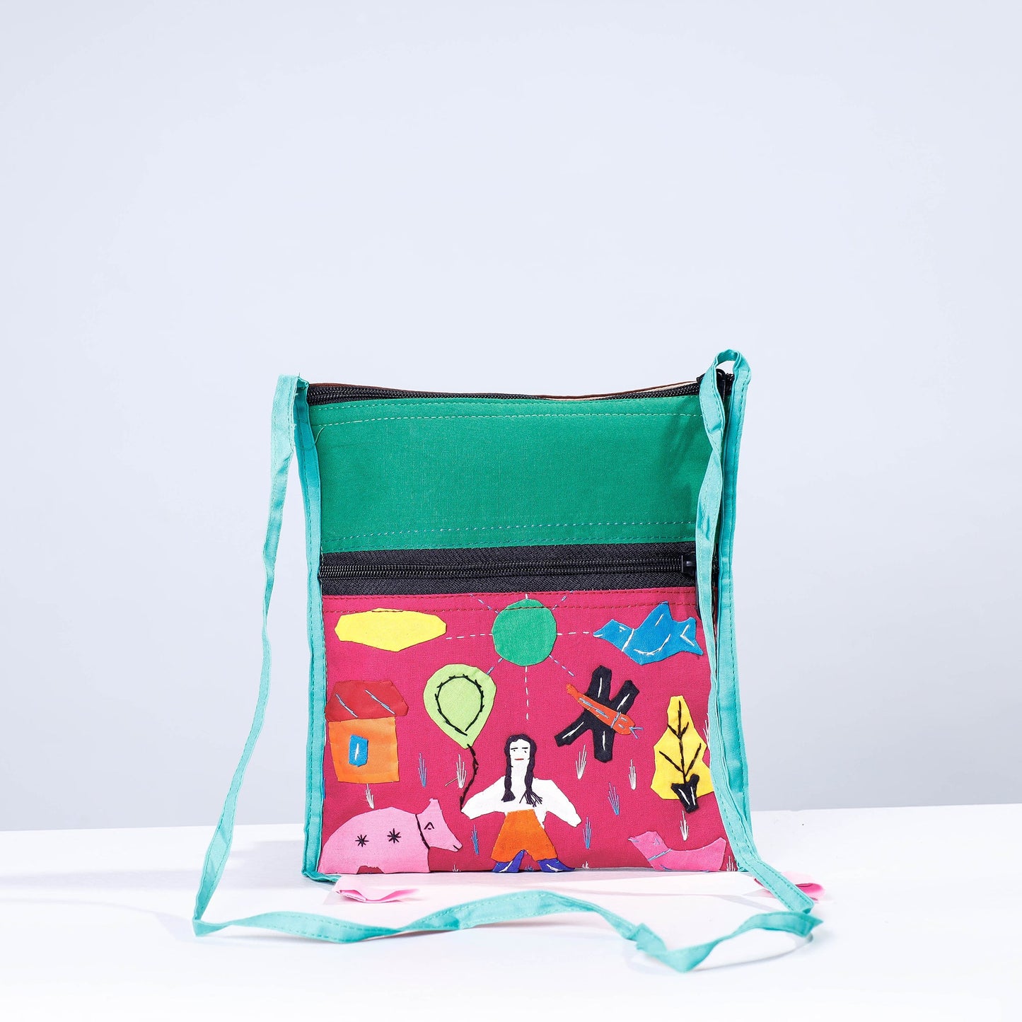  Pipli Applique Work Cotton Sling Bag 