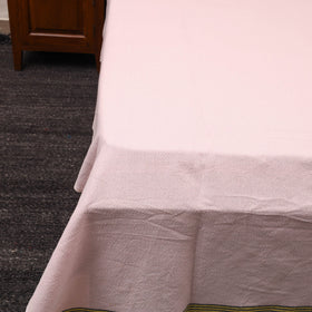 Pink - plain cotton double handloom bed cover (98 x 90 in)