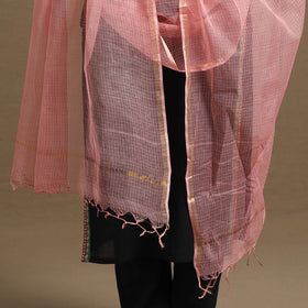  Pink Plain Cotton Kota Doria Dupatta