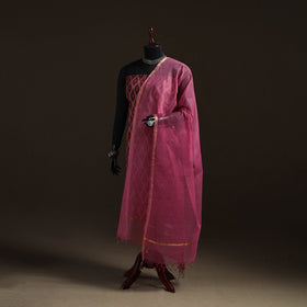 Plain cotton kota doria dupatta 13 - handcrafted