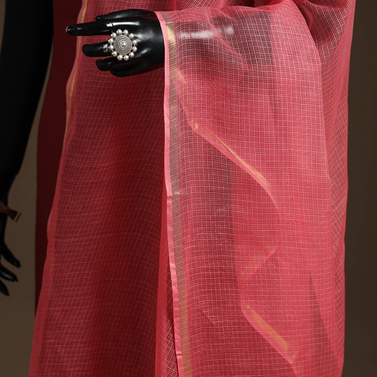 Plain cotton kota doria dupatta 13 - handcrafted