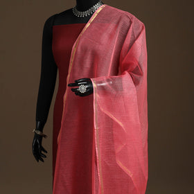 Plain cotton kota doria dupatta 13 - handcrafted