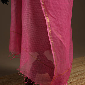 Plain cotton kota doria dupatta 19 - handcrafted