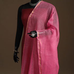 Plain cotton kota doria dupatta 19 - handcrafted