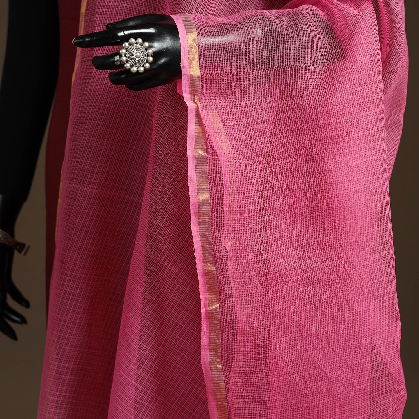 Plain cotton kota doria dupatta 19 - handcrafted