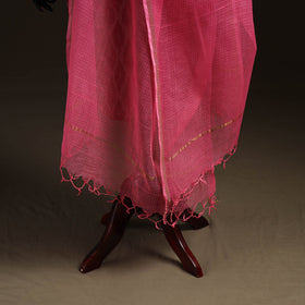 Plain cotton kota doria dupatta 27 - handcrafted