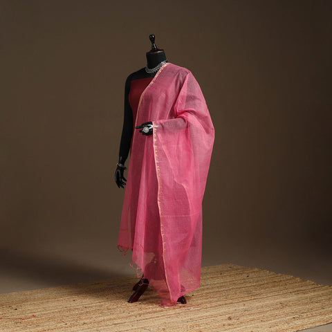 Plain cotton kota doria dupatta 30 - handcrafted