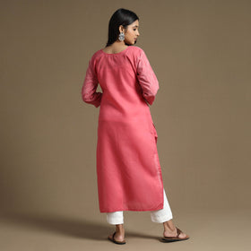 Buy Plain Cotton Tagai Work Long Kurta Online at iTokri.com