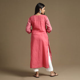 Buy Plain Cotton Tagai Work Long Kurta Online at iTokri.com