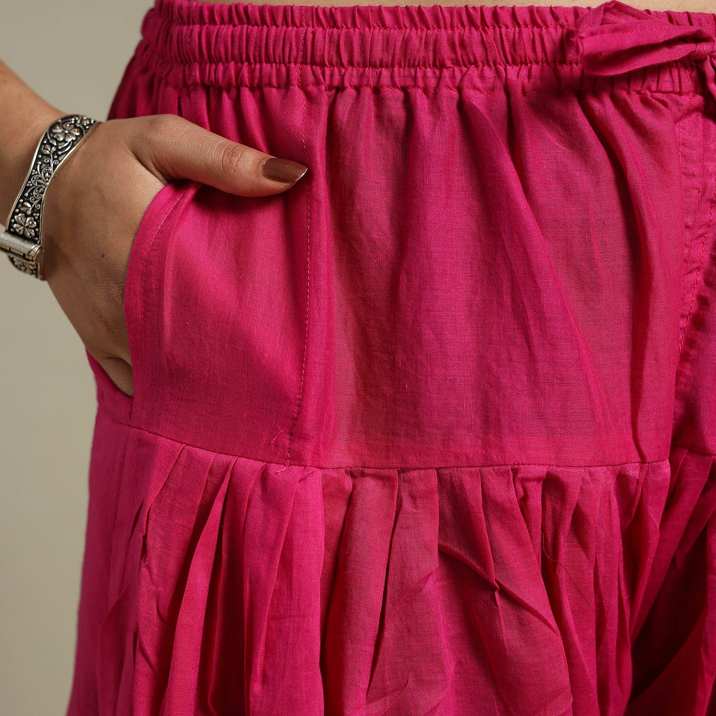 Pink Plain Cotton Women Salwar