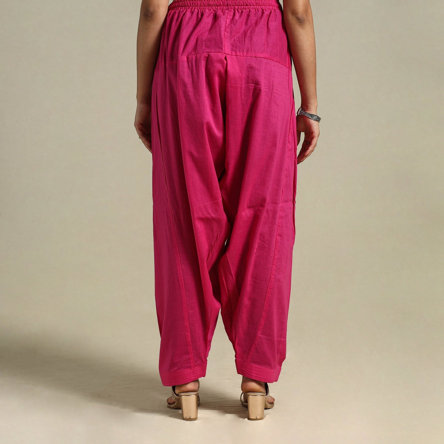 Pink Plain Cotton Women Salwar