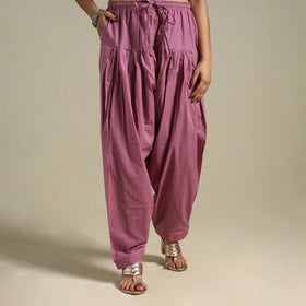 Pink Plain Cotton Women Salwar