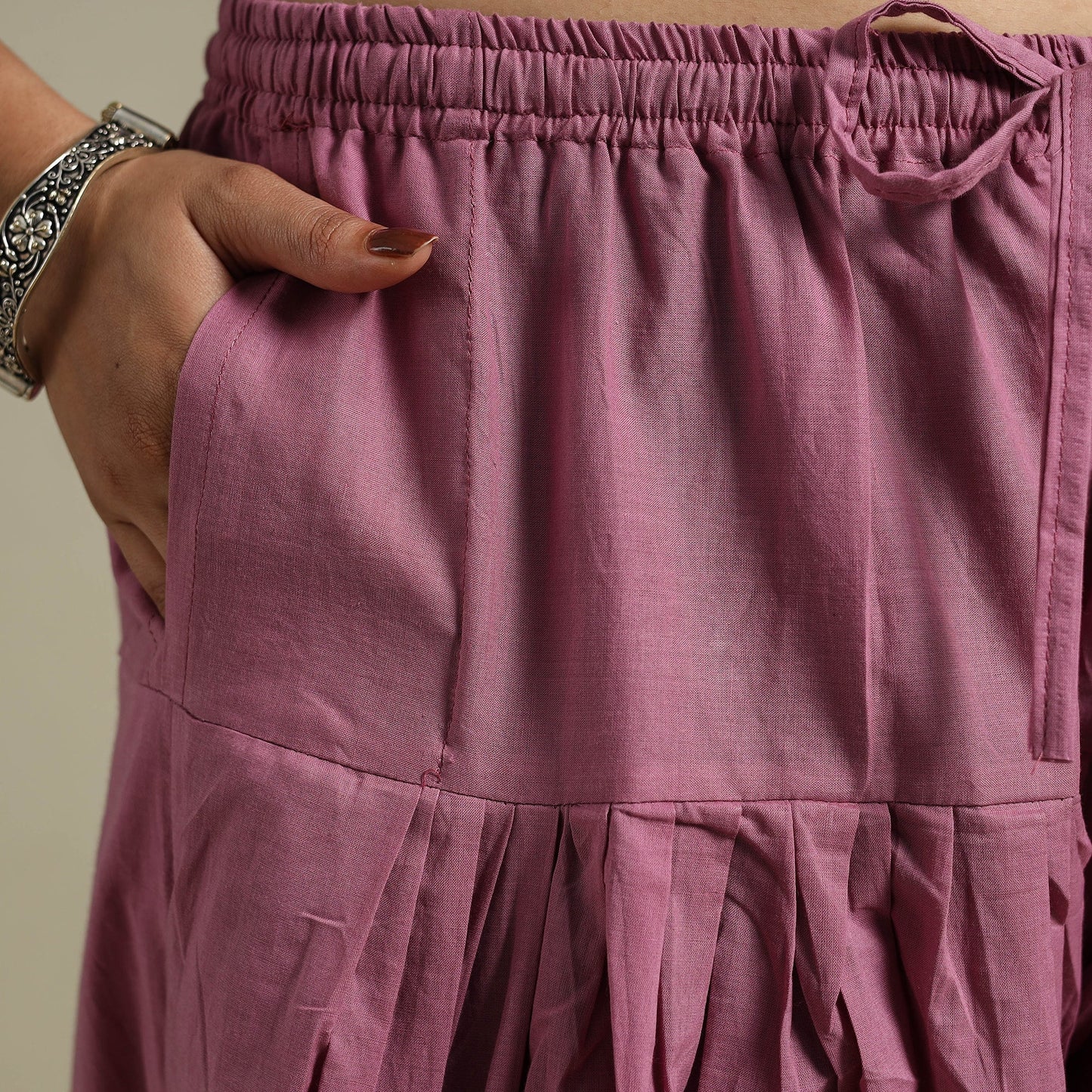 Pink Plain Cotton Women Salwar