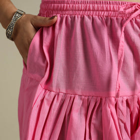 Pink Plain Cotton Women Salwar