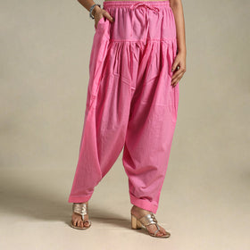 Pink Plain Cotton Women Salwar