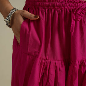 Pink Plain Cotton Women Salwar