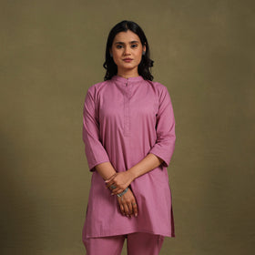 Pink Plain Dyed Cotton Co-Ord Set