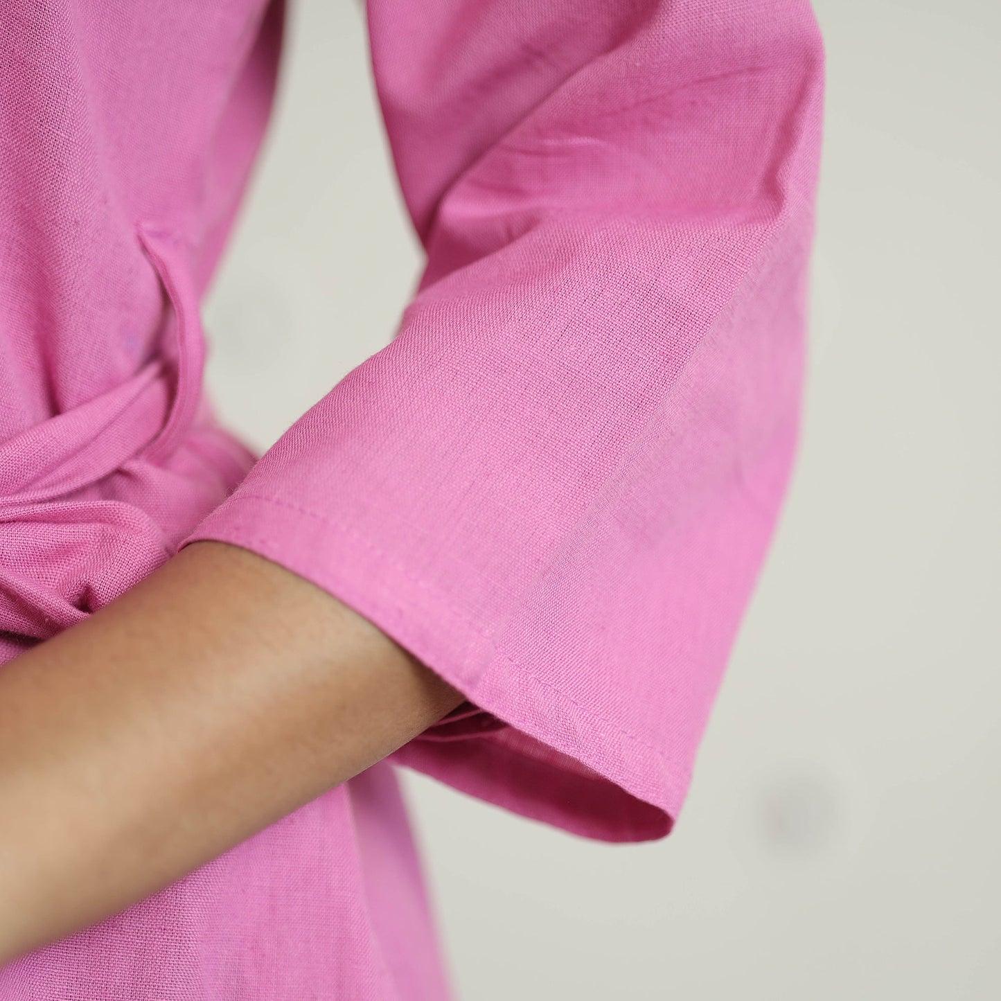  Plain Flex Cotton Collared Neck Buttoned Down Dress 