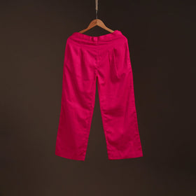 Pink - plain flex cotton elasticated palazzo 09